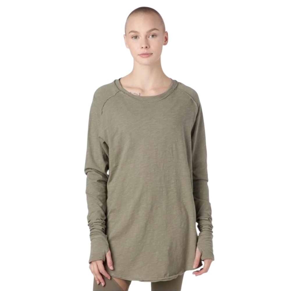 We The Free Arden Tee Sage Long Sleeve Women's Top Size X-Small Oversized